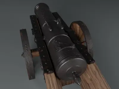 Medieval Cannon 3D model get