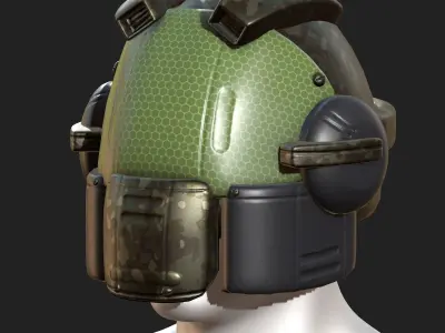 Helmet scifi military combat 3d model  Low-poly 3D model shop