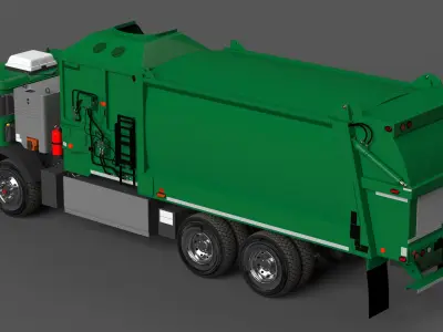  Electric Trash Truck Green 