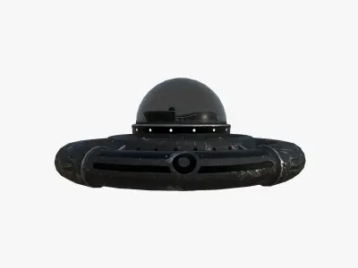 Alien Spaceship UFO E10 Full Black - Sci Fi Spacecraft Design Low-poly 3D model