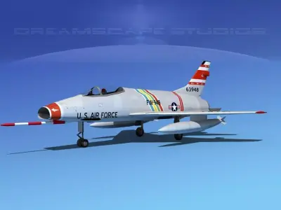 North American F-100D Super Sabre V12 USAF 3D model