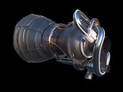 jet engine 3D model from CGTrader - Textured