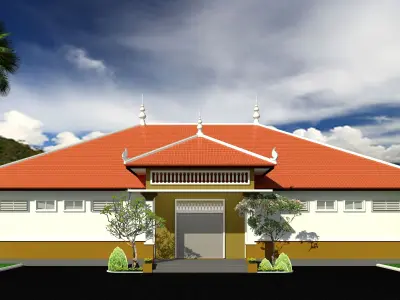 warehouse house design indonesia 3D model
