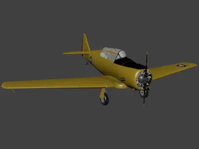 North American Aviation T 6 Texan Free low-poly 3D model