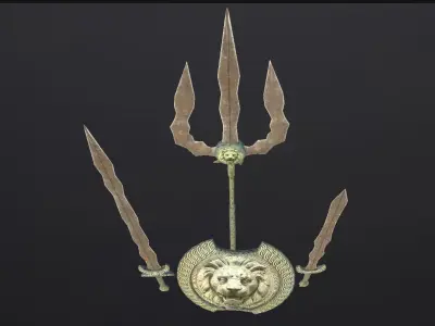 Ancient Melee Weapons Low-poly 3D model