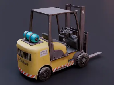 Low-Poly Forklift - PBR Game Ready Low-poly 3D model