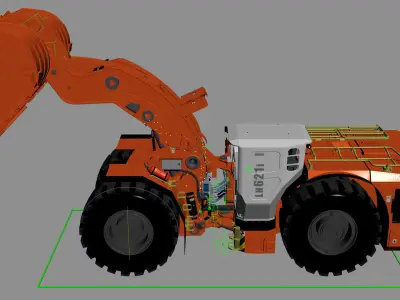 Underground Mining Loader LH621i Rigged 3D model