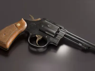 Revolver SmithWesson 10 Low-poly 3D model