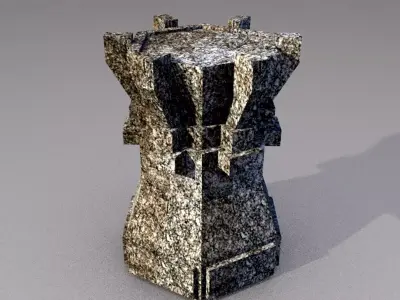 3D Ancient Pedestal Statue Sculpture Base 3D model Low-poly 3D model