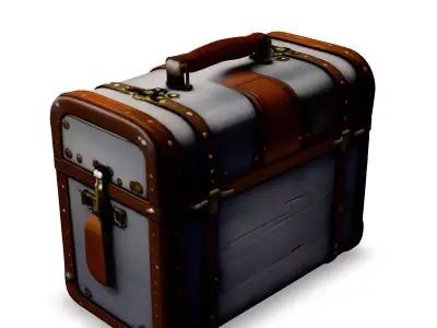 Vintage Travel Trunk 3D Model Low-poly 3D model