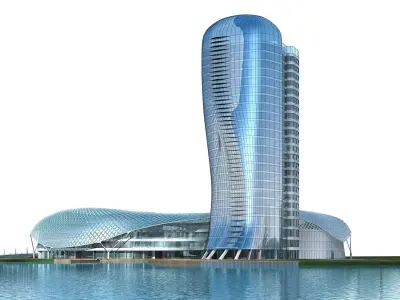 Hotel Building 3D model buy