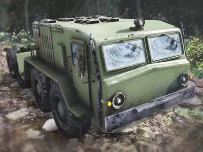 Functional - 4 Russian Military Vehicles  6 Versions per vehicle Low-poly 3D model