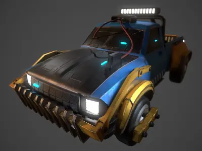 Sci-Fi 4x4 truck Free low-poly 3D model