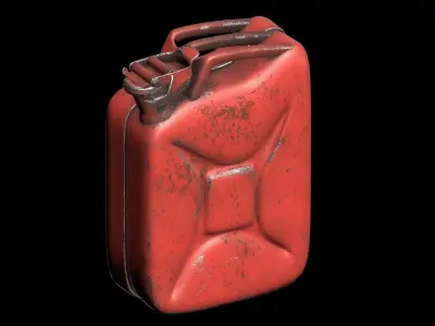 Metallic gas canister v2 3D model