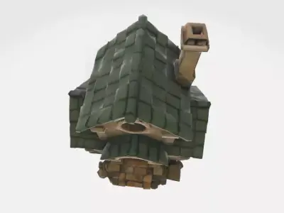 stone  house Low-poly 3D model