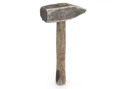 Old Hammer - Highpoly Low-poly 3D model