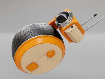Game Ready  Wheelrobot Low-poly 3D model