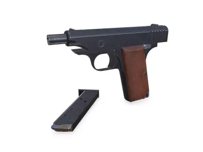 Hamada Type 1 Semi-automatic Pistol Low-poly PBR Low-poly 3D model
