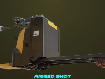Forklift Trucks and Pallet Yellow Collection All PBR Textures 3D Model Pack