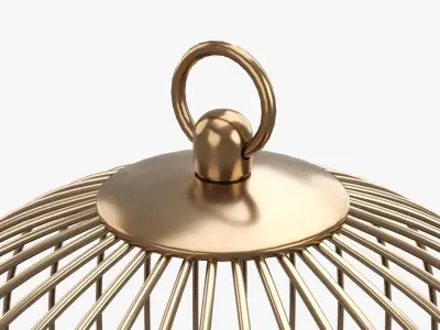 Metal vintage bird cage 3D model