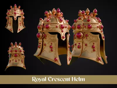 Stylized Persian Helmet -  Royal Crescent 3D print model