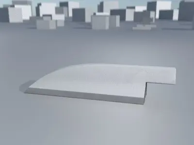 White and Red Road Traffic Barrier - Part 5 - Low-poly 3D model