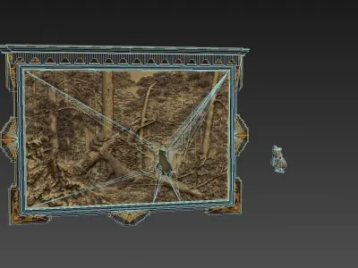 Antique Puzzle Frame Low-poly 3D model