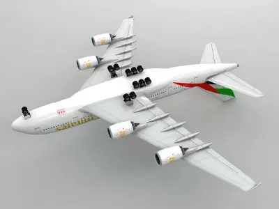 Airbus A380 Airliner - Emirates Low-poly 3D model