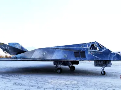 f117 obj stealth fighter jet 3D model