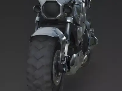 Realistic Heavy Armored Motorcycle 3D Model Low-poly 3D model