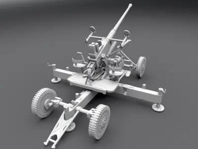 Bofors 40mm Cannon Scale Model 3D print model