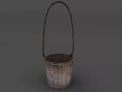 Bucket wooden 3D model