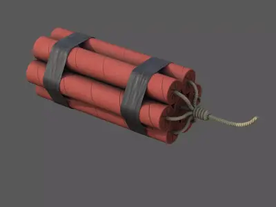 Dynamite Charge  Stylized Low Poly Explosive  Low-poly 3D model