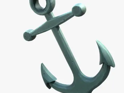 Stylized Cartoon Anchor Low-poly 3D model