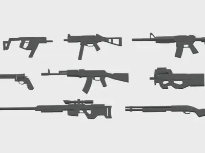 Low poly weapon free pack Free 3D model