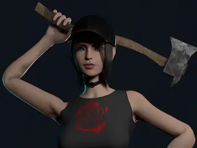 Survivor Girl 2 Low-poly 3D model