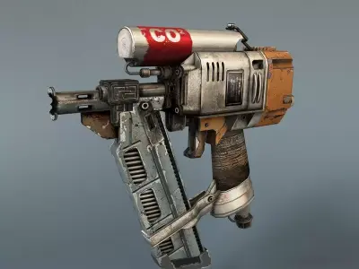 mobile game asset - nailgun  Low-poly 3D model