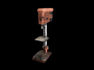 Drill Press - PBR - Textured Low-poly 3D model