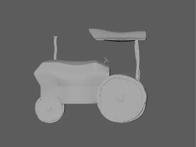 Toy Tractor Low-poly 3D model