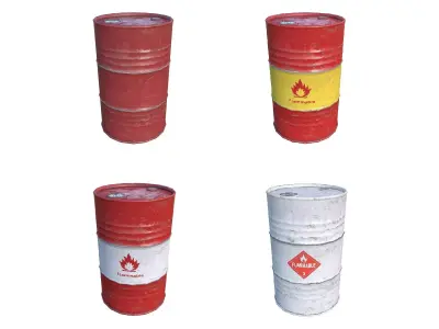 Oil Barrels Low-poly 3D model buy