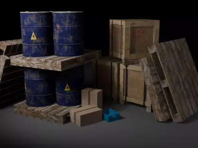 Indie Pack 1 - Props Warehouses Low-poly 3D model