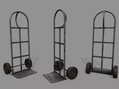 Trolley hand truck - hand truck Low-poly 3D model