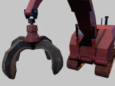 Cartoon Crane 3D model