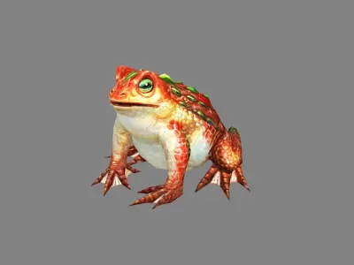 Cartoon Toad - Poison Frog Low-poly 3D model