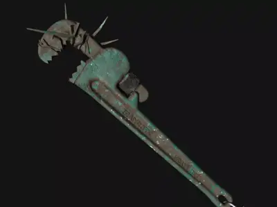 Crescent Wrench Low-poly 3D model 3D model