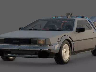 1985 DeLorean DMC-12 Machine 3D Model  Back to the Future Icon 3D model
