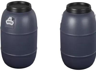 Barrel Low-poly 3D model 6