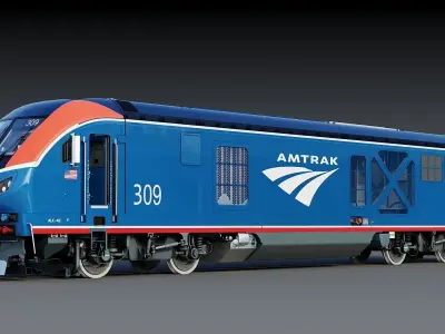 Locomotive Siemens Charger ALC-42 Blue Low-poly 3D model