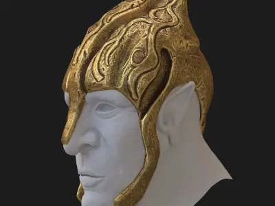 Helmet golden 3D model