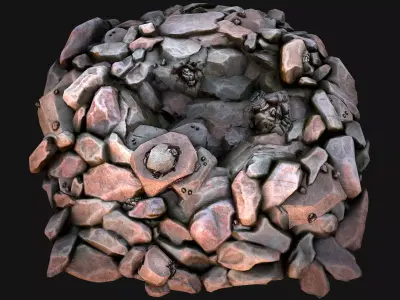 Iron Metal Ore Minerals Low-poly 3D model